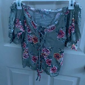 “Crave Fame” floral, off the shoulder top
